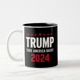 Caneca De Café Em Dois Tons Donald Trump 2024 Devolva a América Eleição