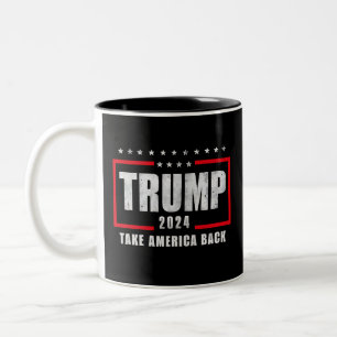 Caneca De Café Em Dois Tons Donald Trump 2024 Devolva a América Eleição