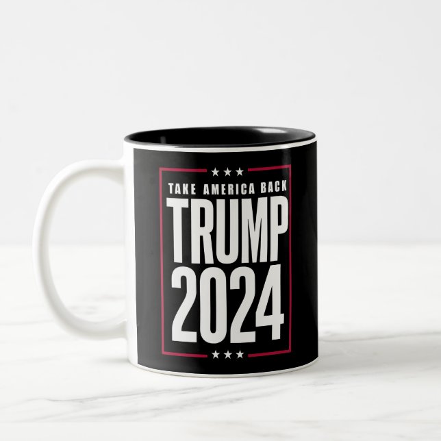 Caneca De Café Em Dois Tons Donald Trump 2024 Retire a Eleição Americana (Esquerda)