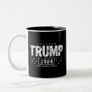 Caneca De Café Em Dois Tons Donald Trump 2024 Retire a Eleição Americana
