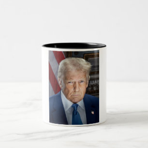 Caneca De Café Em Dois Tons Donald Trump 2025 Presidente Americano Portrait