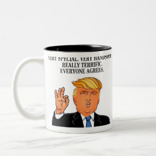 Caneca De Café Em Dois Tons Donald Trump - aniversário óptimo do dia dos pai