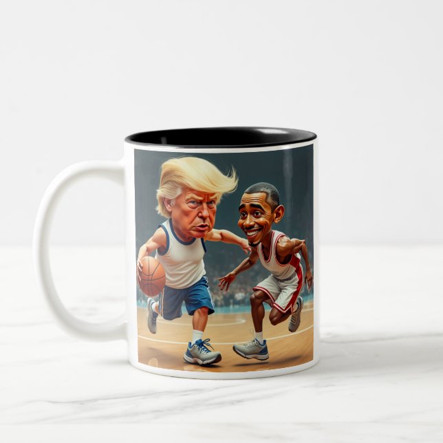 Caneca De Café Em Dois Tons Donald Trump Barack Obama (Esquerda)