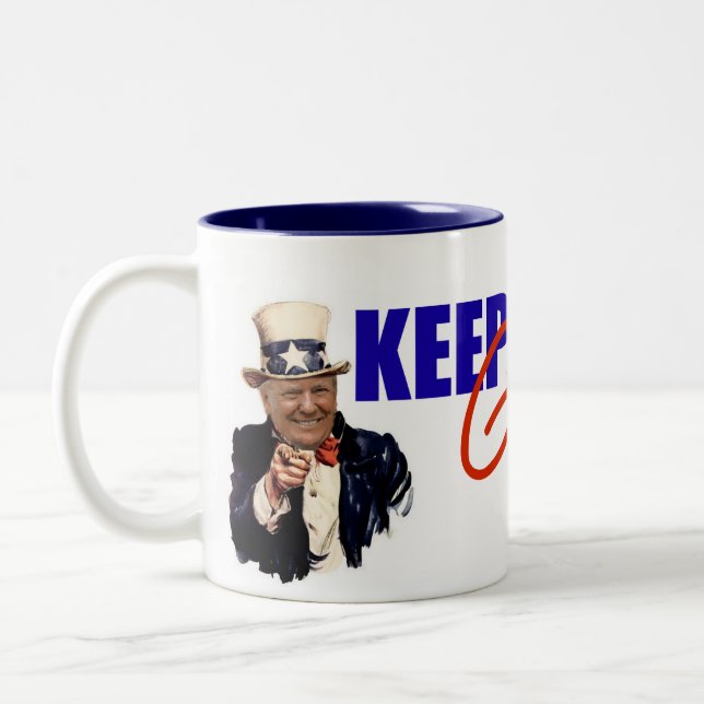 Caneca De Café Em Dois Tons Donald Trump | mantem América grande (Esquerda)