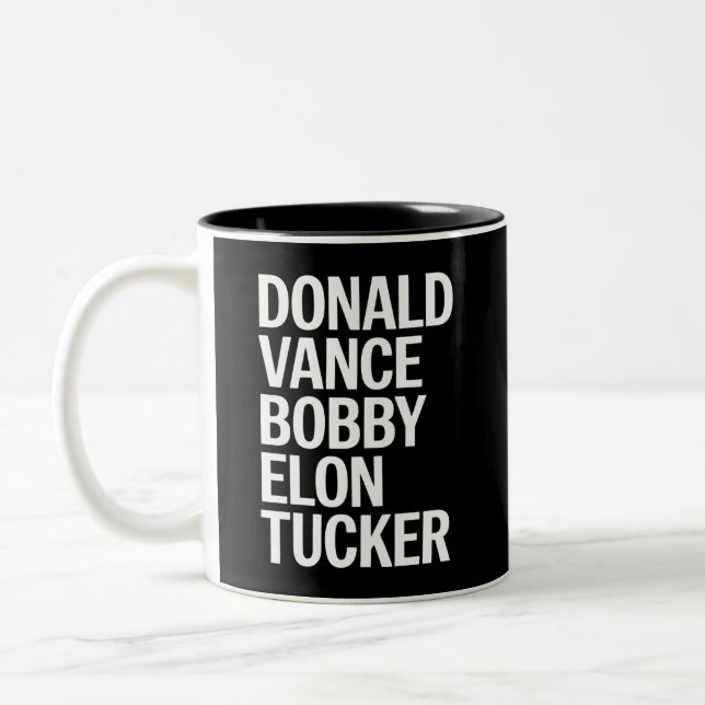Caneca De Café Em Dois Tons Donald Vance Bobby Elon & Tucker (Esquerda)