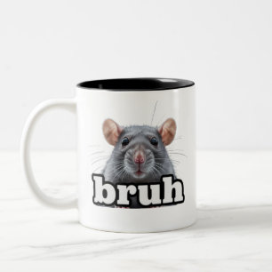 Caneca De Café Em Dois Tons Dono de Rato Elegante Meme Bruh Amante de Rato de 