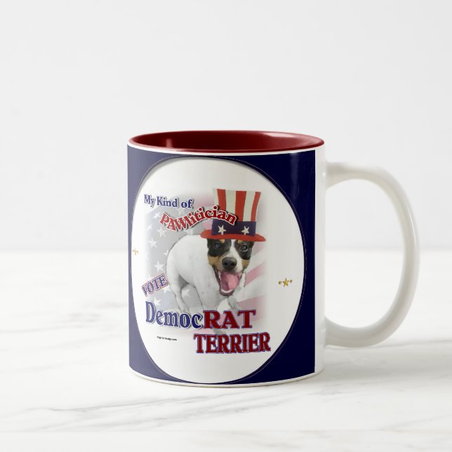 Caneca De Café Em Dois Tons Dons de RAT TERRIER (Direita)