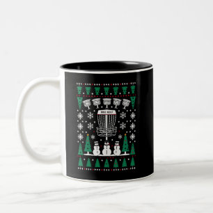 Caneca De Café Em Dois Tons Dons do Pajama do Suéter de Natal Feio do Disk Gol
