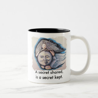 Caneca De Café Em Dois Tons Donzela & melhor amigo da lua