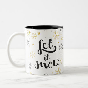 Caneca De Café Em Dois Tons Doodes com Floco de Neve