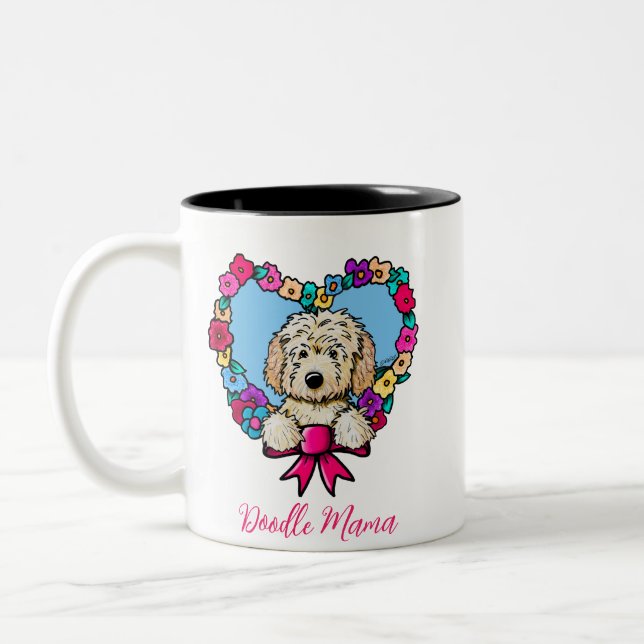 Caneca De Café Em Dois Tons Doodle Mãe (Esquerda)