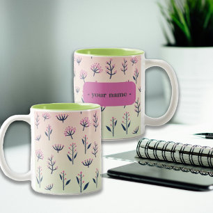 Caneca De Café Em Dois Tons Dorm Decor Bonito Mimosa Nome Personalizado