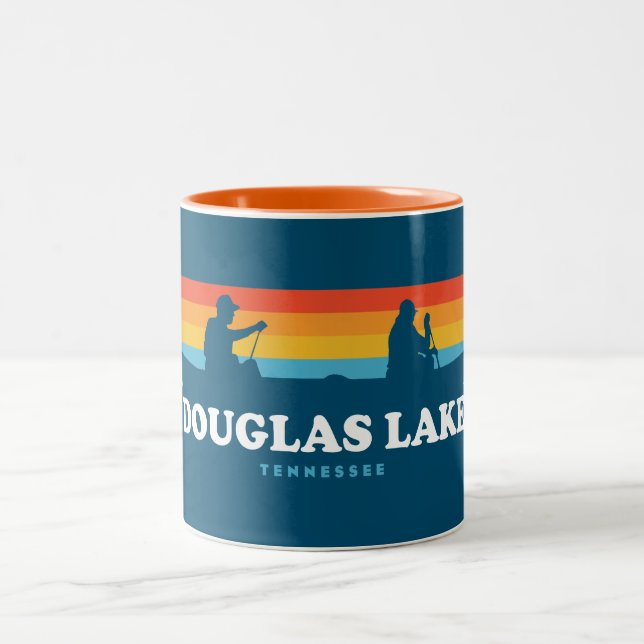 Caneca De Café Em Dois Tons Douglas Lake Tennessee Canoe (Centro)