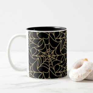 Caneca De Café Em Dois Tons Dourada Web Gótica Halloween Spider