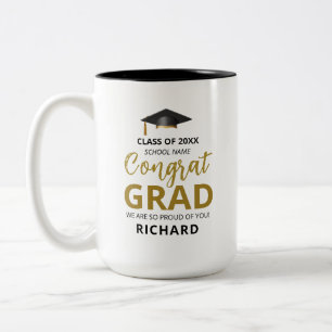 Caneca De Café Em Dois Tons Dourado e preto   Presente Personalizado para Form
