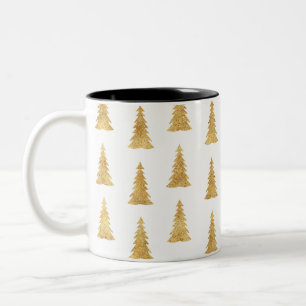 Caneca De Café Em Dois Tons Dourado Natal