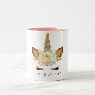 Caneca De Café Em Dois Tons Dourado Sparkle Unicorn