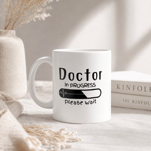 Caneca De Café Em Dois Tons Doutor em Progresso Futuro Doutor Mug