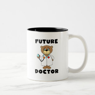 Caneca De Café Em Dois Tons Doutor futuro Camiseta e presentes do urso