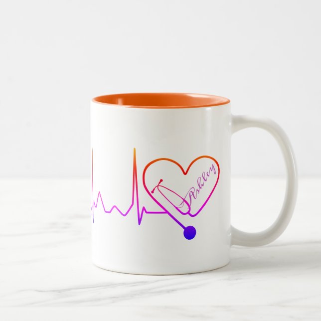 Caneca De Café Em Dois Tons Doutor graduado médico fêmea Nutrição Personalized (Direita)