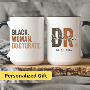 Caneca De Café Em Dois Tons Doutor personalizado Phd, presente de doutorado de
