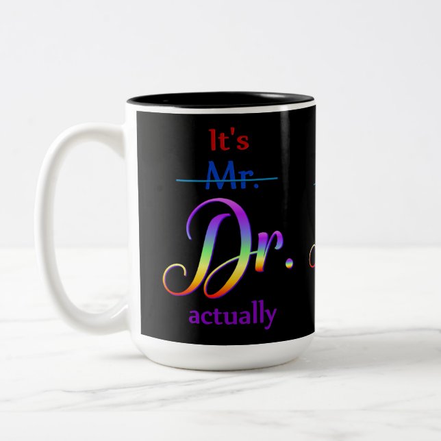Caneca De Café Em Dois Tons Dr. Rainbow Script (Esquerda)