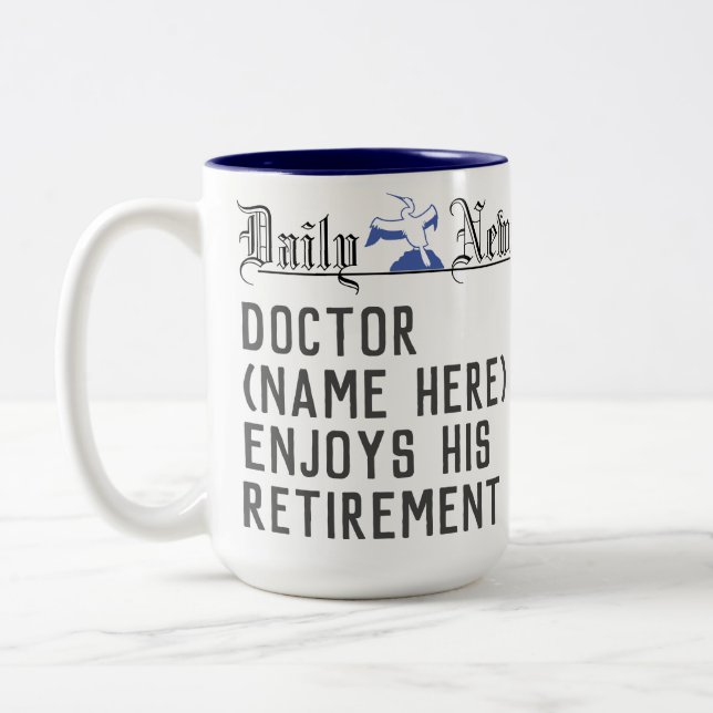 Caneca De Café Em Dois Tons Dr. Retirement Gift Coffee Mug para Personalizar (Esquerda)