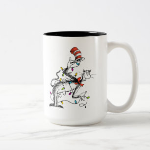Caneca De Café Em Dois Tons Dr. Seuss  Grinch  Gato Mischivado no Ha