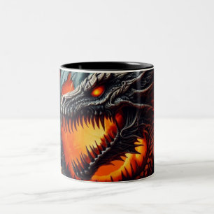 Caneca De Café Em Dois Tons  Dragão