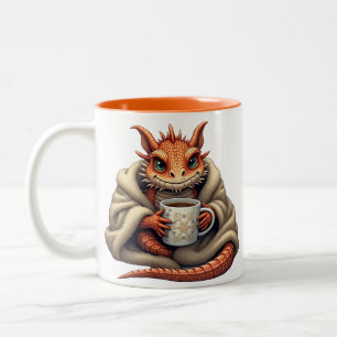 Caneca De Café Em Dois Tons Dragão Barbudo Feio - Cobertor Aconchegante e Aman