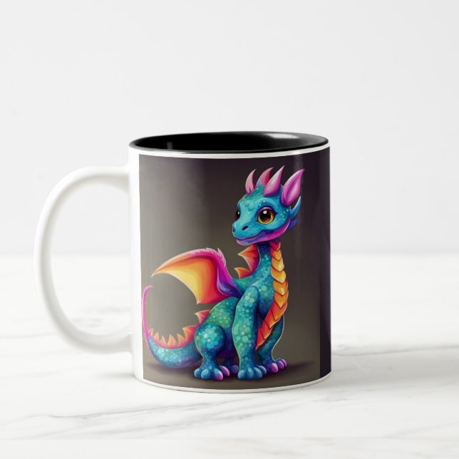 Caneca De Café Em Dois Tons Dragão bebê fofo (Esquerda)