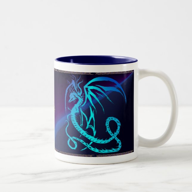 Caneca De Café Em Dois Tons Dragão Bicho-Elétrico simples (Direita)