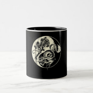 Caneca De Café Em Dois Tons Dragão Com Tatuagem De Tigre YIN E Yang Beast Fig