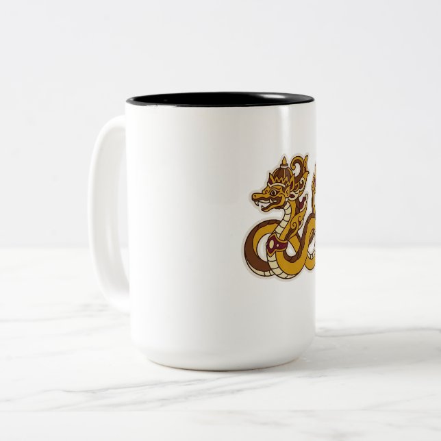 Caneca De Café Em Dois Tons Dragão-de-java (Frente Esquerda)