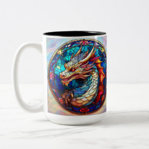 Caneca De Café Em Dois Tons Dragão De Vidro Arrumado À Esquerda