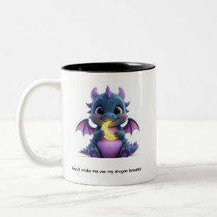 Caneca De Café Em Dois Tons Dragão Engraçado Respiração Dragão Roxo Fofo Contr
