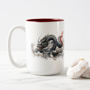 Caneca De Café Em Dois Tons Dragão Negro