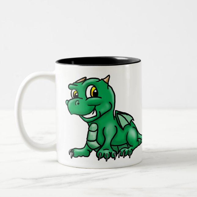 Caneca De Café Em Dois Tons Dragão Verde-Bebê (Esquerda)