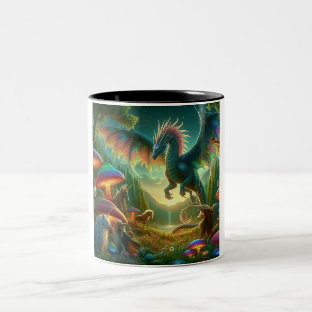 Caneca De Café Em Dois Tons Dragão Voador (Centro)