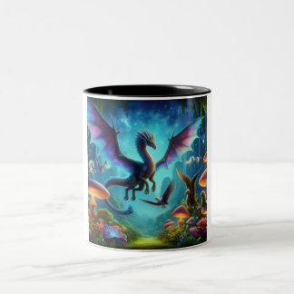 Caneca De Café Em Dois Tons Dragão Voador Multicolorido
