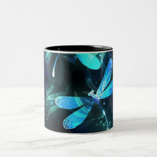 Caneca De Café Em Dois Tons Dragonflies de lago