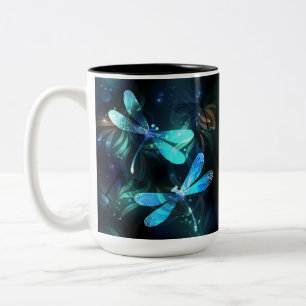 Caneca De Café Em Dois Tons Dragonflies de lago
