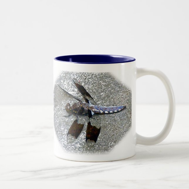 Caneca De Café Em Dois Tons Dragonfly Azul (Direita)