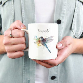 Caneca De Café Em Dois Tons Dragonfly Dreamscape, personalizado