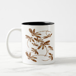 Caneca De Café Em Dois Tons Dragonfly Frenzy Dourado