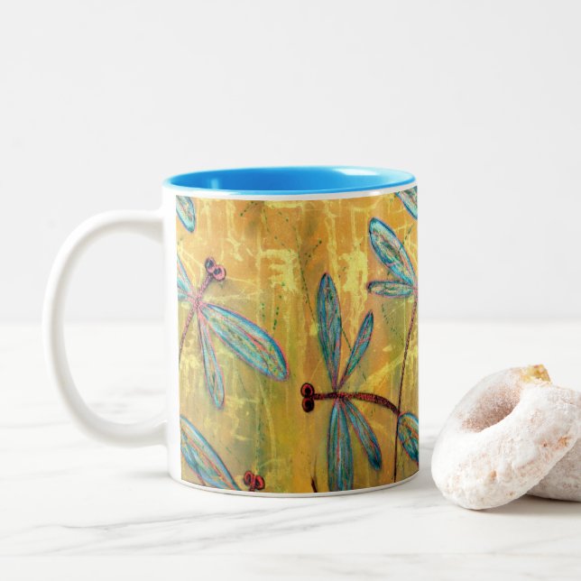Caneca De Café Em Dois Tons Dragonfly Haze (Com Donut)