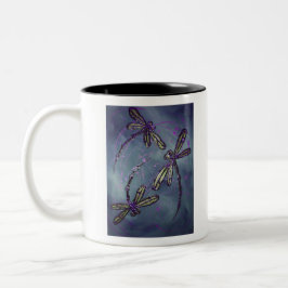 Caneca De Café Em Dois Tons Dragonfly Purple Night Fliting