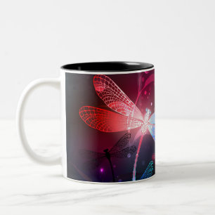 Caneca De Café Em Dois Tons Dragonfly vermelha