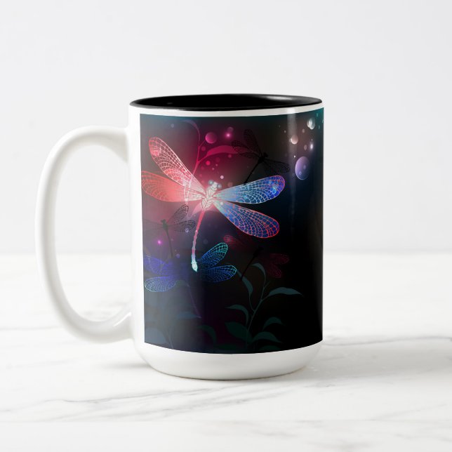 Caneca De Café Em Dois Tons Dragonfly vermelha (Esquerda)