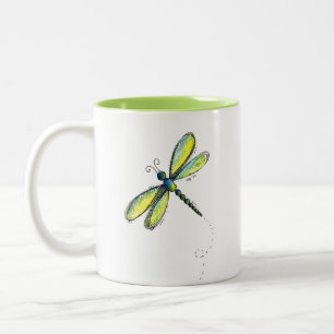 Caneca De Café Em Dois Tons Dragonfly Whimsical